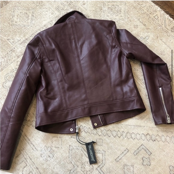 NWT Blank NYC Faux Leather Moto Jacket (Merlot) - Picture 4 of 8